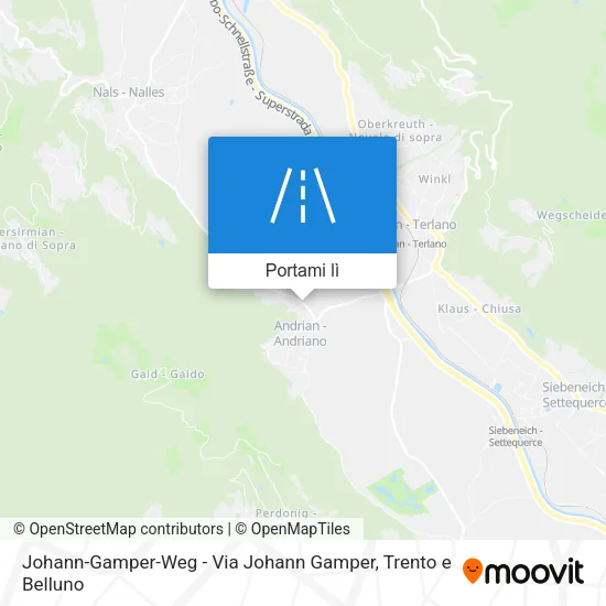 Mappa Johann-Gamper-Weg - Via Johann Gamper