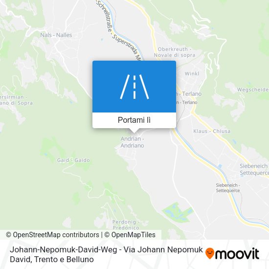 Mappa Johann-Nepomuk-David-Weg - Via Johann Nepomuk David
