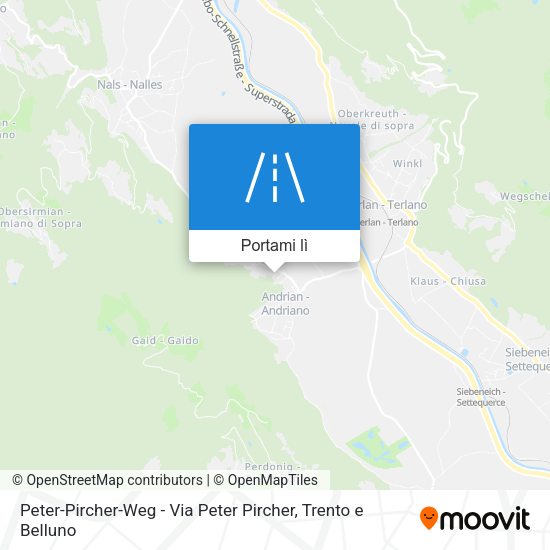 Mappa Peter-Pircher-Weg - Via Peter Pircher
