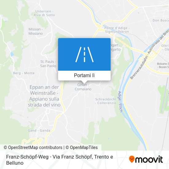 Mappa Franz-Schöpf-Weg - Via Franz Schöpf