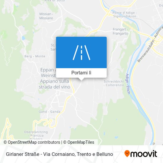 Mappa Girlaner Straße - Via Cornaiano