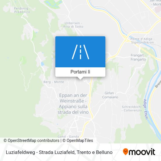 Mappa Luziafeldweg - Strada Luziafeld