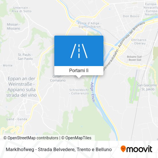Mappa Marklhofweg - Strada Belvedere