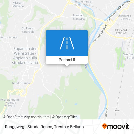Mappa Runggweg - Strada Ronco