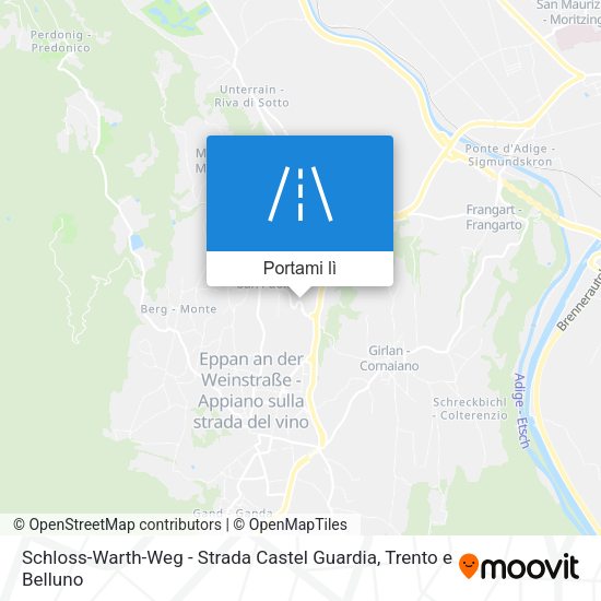Mappa Schloss-Warth-Weg - Strada Castel Guardia