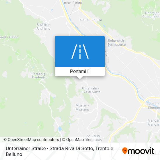 Mappa Unterrainer Straße - Strada Riva Di Sotto