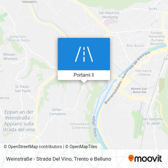 Mappa Weinstraße - Strada Del Vino