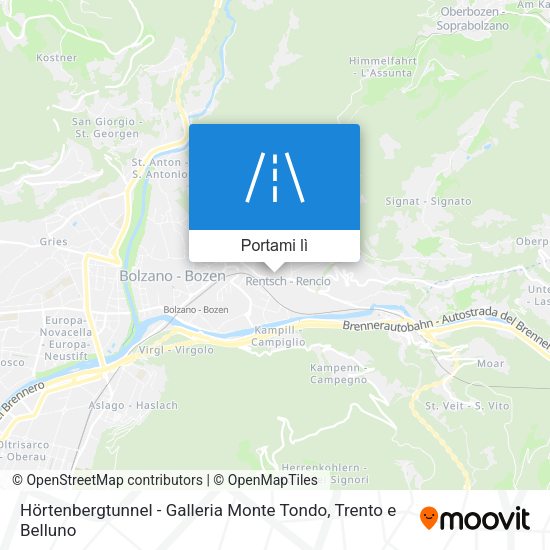 Mappa Hörtenbergtunnel - Galleria Monte Tondo