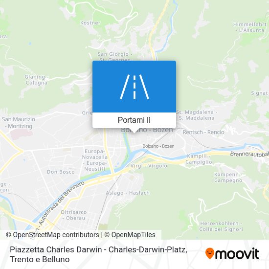 Mappa Piazzetta Charles Darwin - Charles-Darwin-Platz