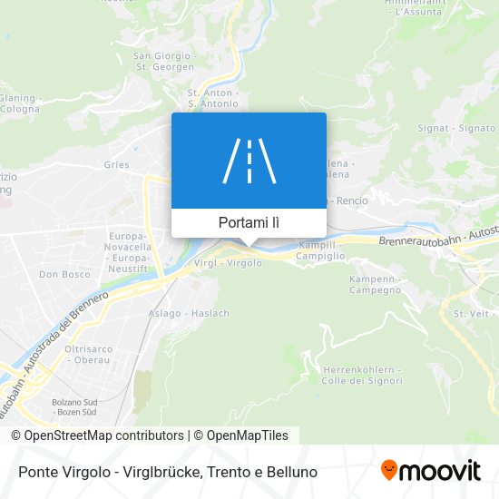 Mappa Ponte Virgolo - Virglbrücke