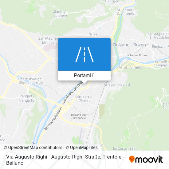 Mappa Via Augusto Righi - Augusto-Righi-Straße