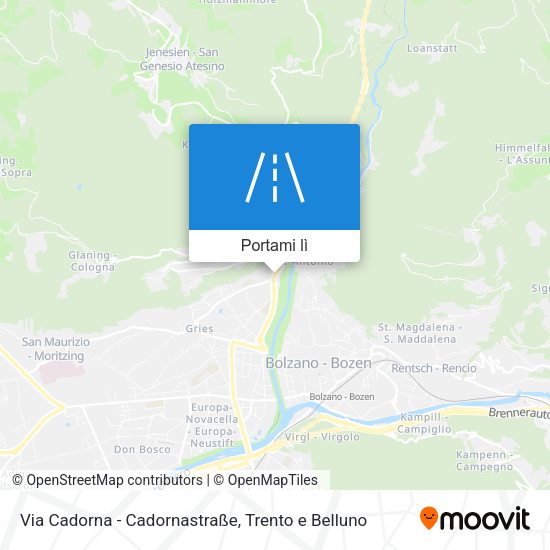 Mappa Via Cadorna - Cadornastraße