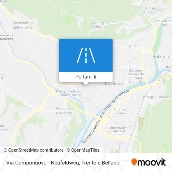 Mappa Via Camponuovo - Neufeldweg