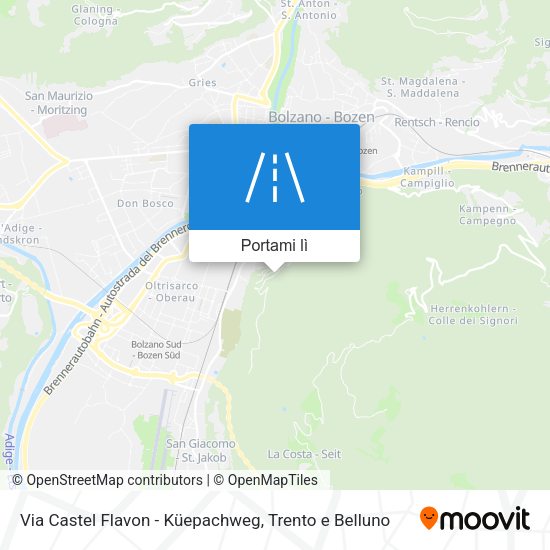 Mappa Via Castel Flavon - Küepachweg