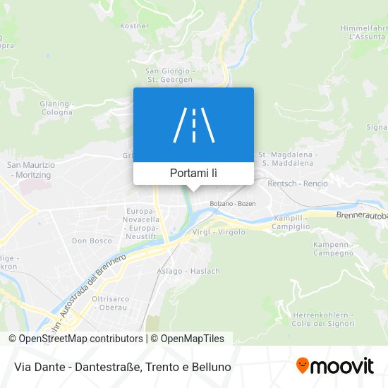 Mappa Via Dante - Dantestraße