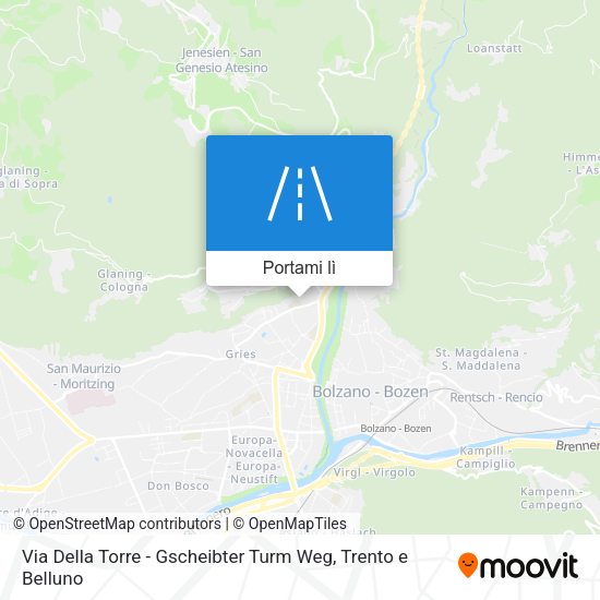 Mappa Via Della Torre - Gscheibter Turm Weg