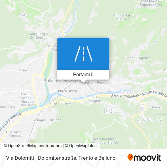 Mappa Via Dolomiti - Dolomitenstraße