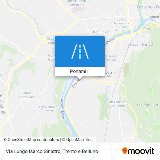 Mappa Via Lungo Isarco Sinistro