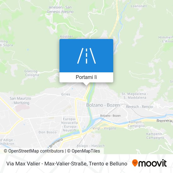 Mappa Via Max Valier - Max-Valier-Straße