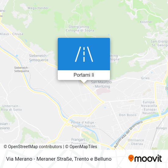 Mappa Via Merano - Meraner Straße