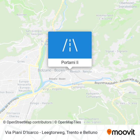 Mappa Via Piani D'Isarco - Leegtorweg
