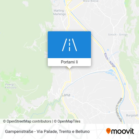 Mappa Gampenstraße - Via Palade