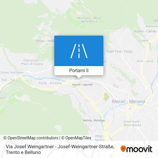 Mappa Via Josef Weingartner - Josef-Weingartner-Straße