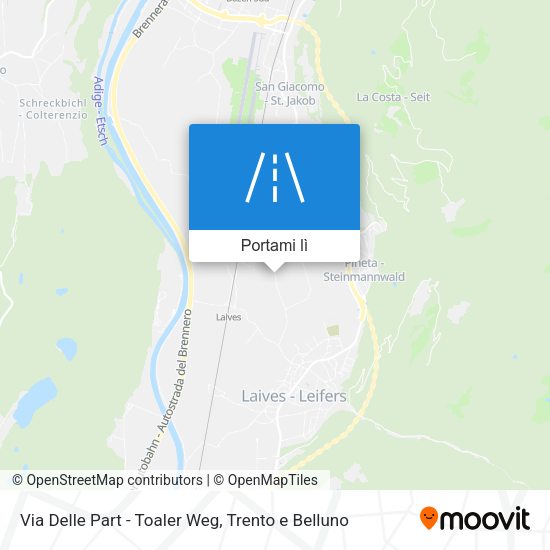 Mappa Via Delle Part - Toaler Weg