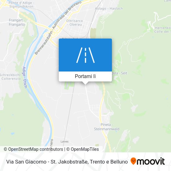 Mappa Via San Giacomo - St. Jakobstraße