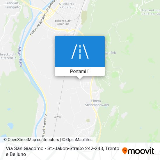 Mappa Via San Giacomo - St.-Jakob-Straße 242-248