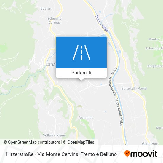 Mappa Hirzerstraße - Via Monte Cervina