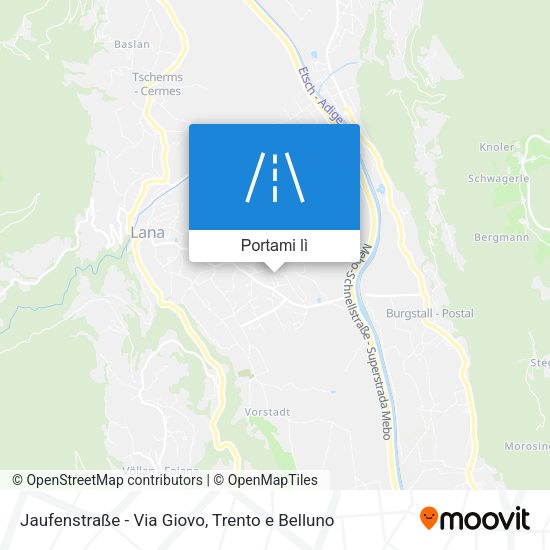 Mappa Jaufenstraße - Via Giovo