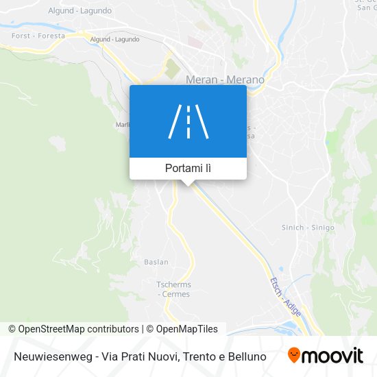 Mappa Neuwiesenweg - Via Prati Nuovi