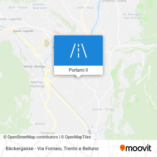Mappa Bäckergasse - Via Fornaio