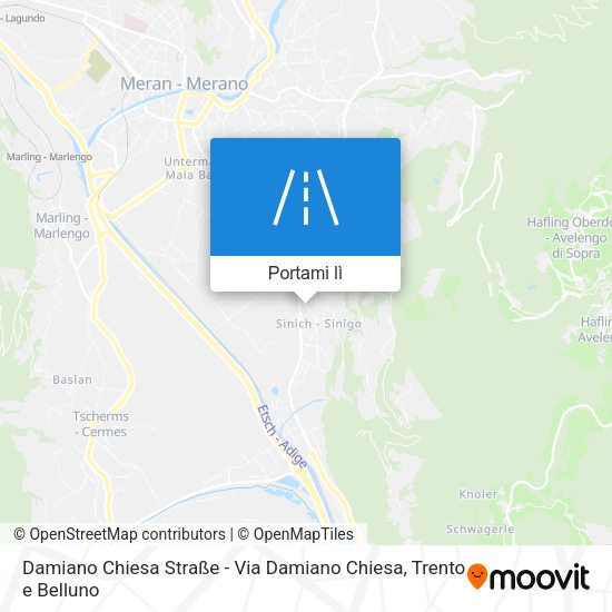 Mappa Damiano Chiesa Straße - Via Damiano Chiesa
