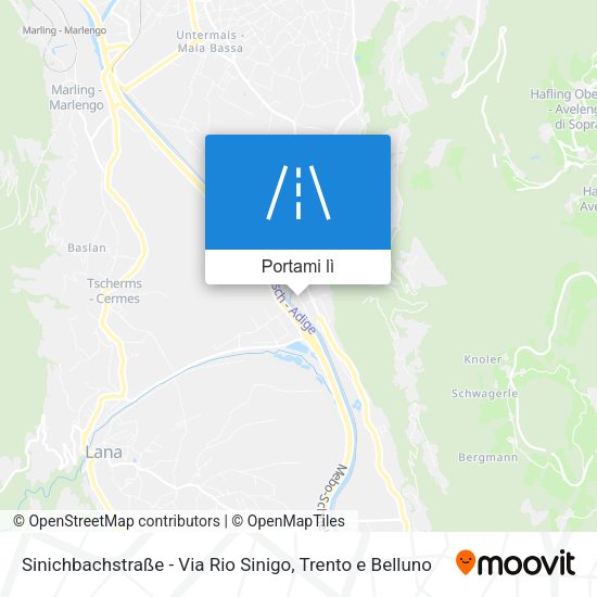 Mappa Sinichbachstraße - Via Rio Sinigo