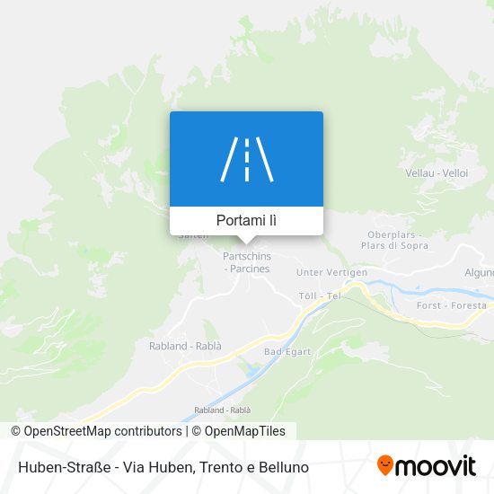 Mappa Huben-Straße - Via Huben