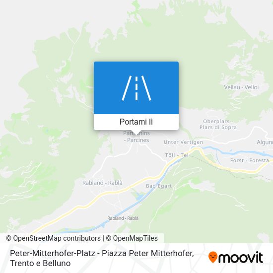 Mappa Peter-Mitterhofer-Platz - Piazza Peter Mitterhofer