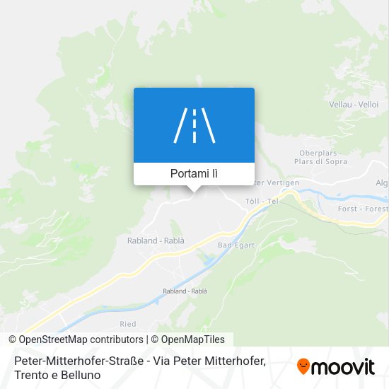Mappa Peter-Mitterhofer-Straße - Via Peter Mitterhofer