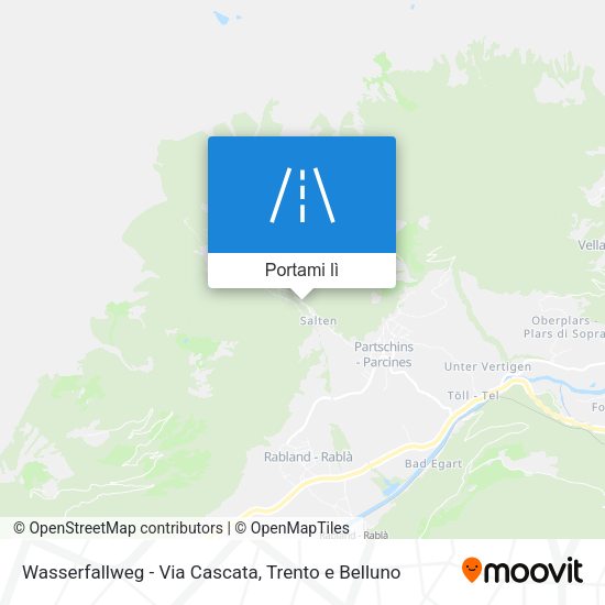 Mappa Wasserfallweg - Via Cascata