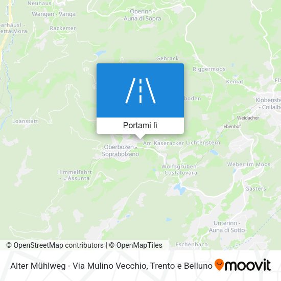 Mappa Alter Mühlweg - Via Mulino Vecchio