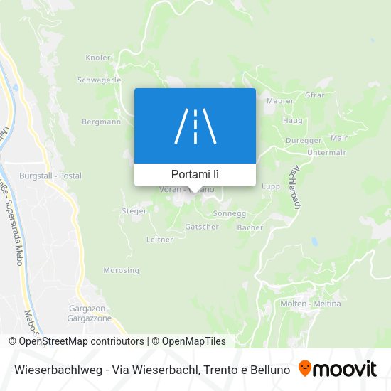 Mappa Wieserbachlweg - Via Wieserbachl