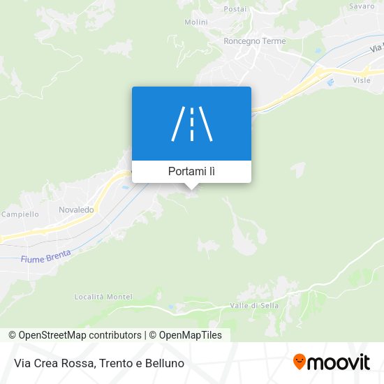Mappa Via Crea Rossa