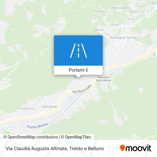 Mappa Via Claudia Augusta Altinate