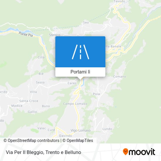 Mappa Via Per Il Bleggio