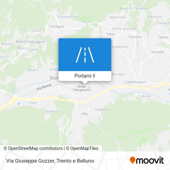 Mappa Via Giuseppe Gozzer