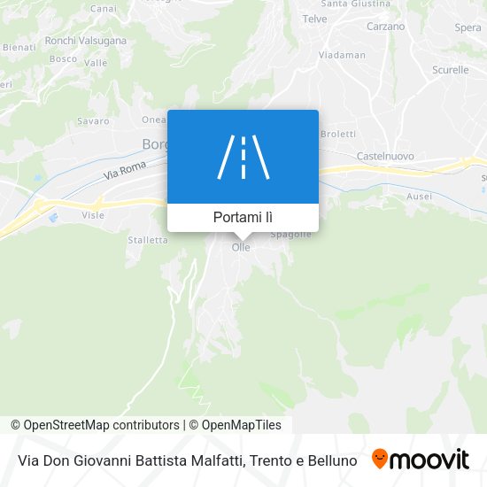 Mappa Via Don Giovanni Battista Malfatti