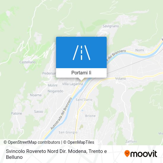 Mappa Svincolo Rovereto Nord Dir. Modena
