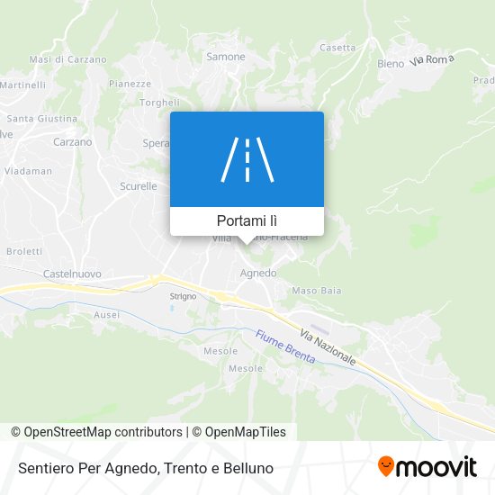 Mappa Sentiero Per Agnedo