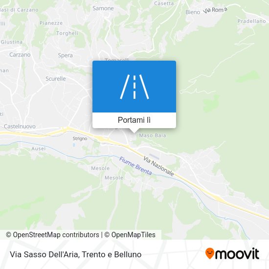 Mappa Via Sasso Dell'Aria